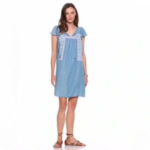Old Navy Embroidered Tencel Swing Dress